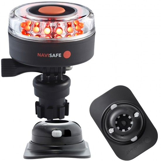 Navisafe Navilight All RED 360 Degree 2NM w/Navimount Base & RIB Mount - Black