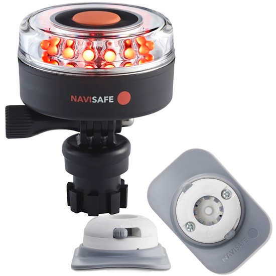 Navisafe Navilight All RED 360 Degree 2NM w/Navimount Base & RIB Mount - White