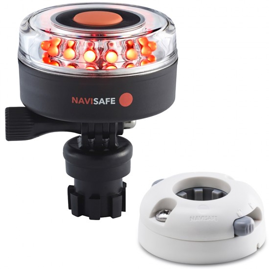 Navisafe Navilight All RED 360 Degree 2NM w/Navimount Base & Horizontal Mount - White