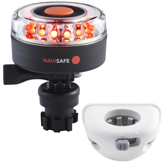 Navisafe Navilight All RED 360 Degree 2NM w/Navimount Base & Vertical Mount - White