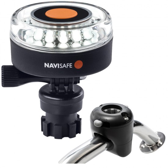 Navisafe Navilight 360 Degree 2NM White w/Navimount Base & Rail Mount - Black