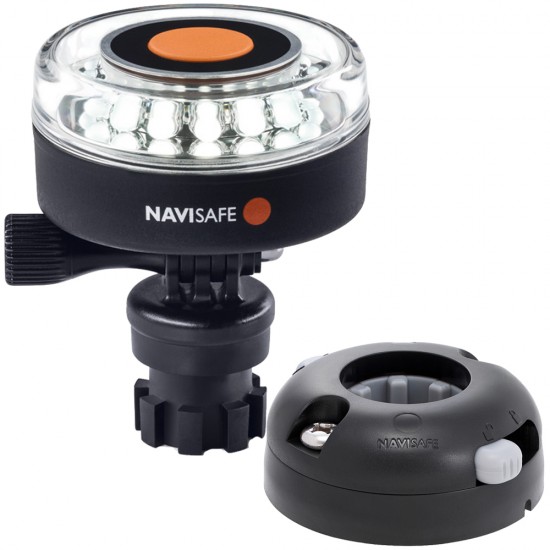 Navisafe Navilight 360 Degree 2NM White w/Navimount Base & Horizontal Mount - Black