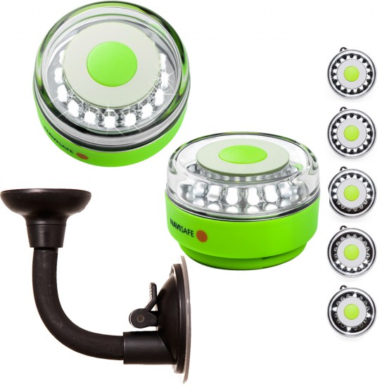 Navisafe Portable Navilight 360 Degree 2NM Rescue - Glow In The Dark - Green w/Bendable Suction Cup Mount