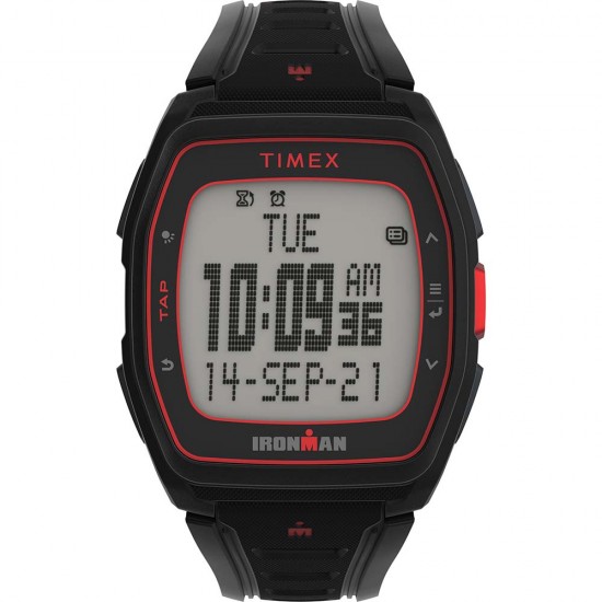 Timex IRONMAN T300 Silicone Strap Watch - Black/Red