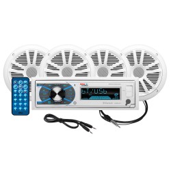 Boss Audio MCK632WB.64 Marine Stereo & 6.5" Speaker Kit - White
