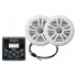 Boss Audio MCKGB450W.6 Marine Package - In-Dash Marine Gauge Digital Media AM/FM/BT Receiver with 6.5" Speakers - White