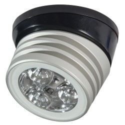 Lumitec Zephyr LED Spreader/Deck Light - Brushed, Black Base - White Non-Dimming