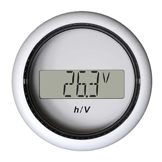Veratron 52MM (2-1/16") ViewLine Hour Counter-Voltmeter - White Veratron 52MM (2-1/16") ViewLine Hour Counter-Voltmeter - White
