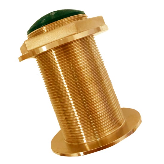 Echonautics Bronze Low-Profile Thru-Hull Medium-Frequency CHIRP Transducer - 600W, 12 Degree Tilt, 80-130kHz