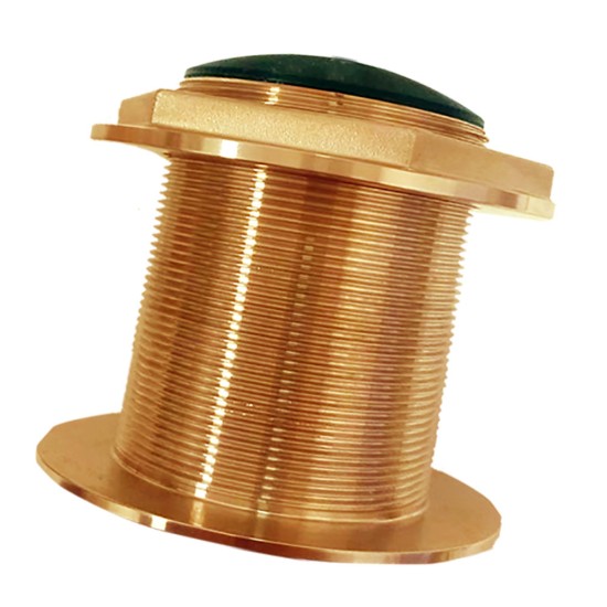 Echonautics Bronze Low-Profile Thru-Hull Medium-Frequency CHIRP Transducer - 1kW, 18 Degree Tilt, 85-135kHz