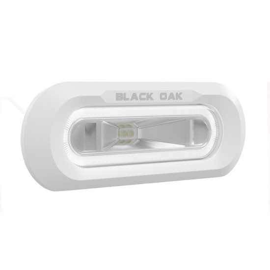 Black Oak Low Pro Marine Spreader Light - Flush Mount - White Housing - White LED Black Oak Low Pro Marine Spreader Light - Flush Mount - White Housing - White LED