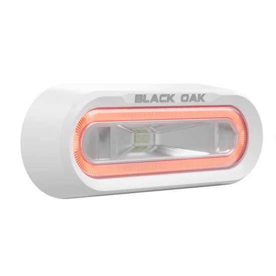 Black Oak Low Pro Off Road Spreader Light - Bracket Mount - White Housing - Red LED Black Oak Low Pro Off Road Spreader Light - Bracket Mount - White Housing - Red LED