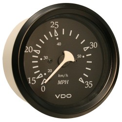 VDO Cockpit Marine 85mm (3-3/8") 35 MPH Pitot Speedometer - Black Dial/Bezel VDO Cockpit Marine 85mm (3-3/8") 35 MPH Pitot Speedometer - Black Dial/Bezel