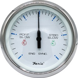Faria 4" Chesapeake SS White Engine Synchronizer - Dual Gas & Var Ratio Alt Diesel Faria 4" Chesapeake SS White Engine Synchronizer - Dual Gas & Var Ratio Alt Diesel