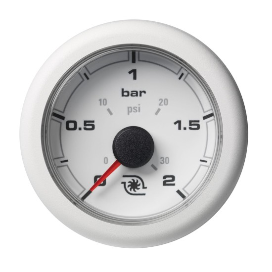 Veratron 52MM (2-1/16") OceanLink Boost Pressure Gauge - 2 Bar/30PSI - White Dial & Bezel Veratron 52MM (2-1/16") OceanLink Boost Pressure Gauge - 2 Bar/30PSI - White Dial & Bezel