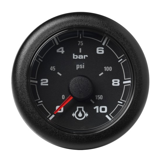 Veratron 52MM (2-1/16") OceanLink Engine Oil Pressure Gauge -10 Bar/150 PSI - Black Dial & Bezel Veratron 52MM (2-1/16") OceanLink Engine Oil Pressure Gauge -10 Bar/150 PSI - Black Dial & Bezel