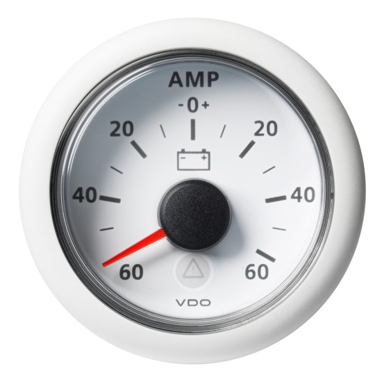 Veratron 52MM (2-1/16") ViewLine Battery Status Gauge -60/+60AMP - White Dial & Bezel Veratron 52MM (2-1/16") ViewLine Battery Status Gauge -60/+60AMP - White Dial & Bezel