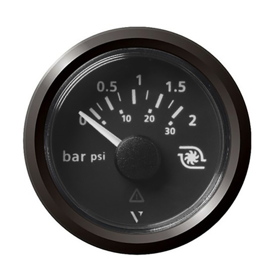 Veratron 52MM (2-1/16") ViewLine Boost Pressure Gauge 2 Bar/30 PSI - Black Dial & Triangular Bezel Veratron 52MM (2-1/16") ViewLine Boost Pressure Gauge 2 Bar/30 PSI - Black Dial & Triangular Bezel