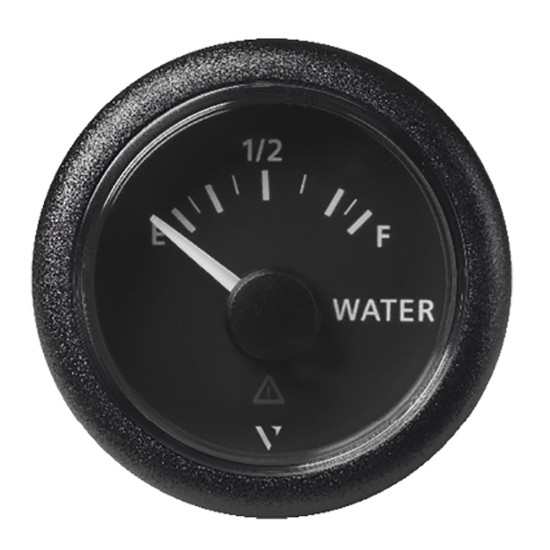 Veratron 52MM (2-1/16") ViewLine Fresh Water Resistive - Empty/Full - 3 to180 OHM - Black Dial & Round Bezel Veratron 52MM (2-1/16") ViewLine Fresh Water Resistive - Empty/Full - 3 to180 OHM - Black Dial & Round Bezel