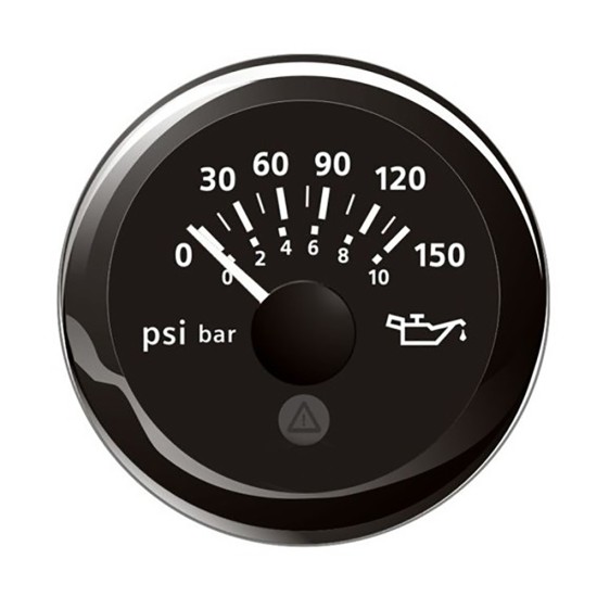 Veratron 52MM (2-1/16") ViewLine Oil Pressure Indicator 0 to 150 PSI - Black Dial & Round Bezel Veratron 52MM (2-1/16") ViewLine Oil Pressure Indicator 0 to 150 PSI - Black Dial & Round Bezel
