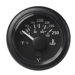 Veratron 52MM (2-1/16") ViewLine Water Temperature Gauge - 100-250 Degree F - Black Dial & Bezel