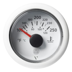 Veratron 52 MM (2-1/16") ViewLine Temperature Gauge 105 Degree F to 250 Degree F - White Dial/Bezel