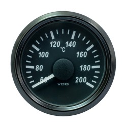 VDO SingleViu 52mm (2-1/16") Cylinder Temp. Gauge - 200 Degree C - 471-14 Ohm