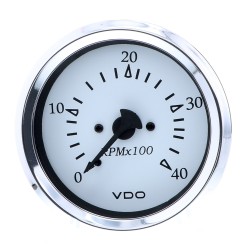 VDO Cockpit Marine 85MM (3-3/8") Diesel Tachometer - Alternator Input - White Dial/Chrome Bezel VDO Cockpit Marine 85MM (3-3/8") Diesel Tachometer - Alternator Input - White Dial/Chrome Bezel