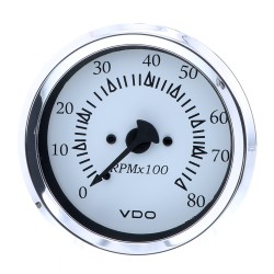 VDO Cockpit Marine 85MM (3-3/8") Outboard Tachometer - White Dial/Chrome Bezel VDO Cockpit Marine 85MM (3-3/8") Outboard Tachometer - White Dial/Chrome Bezel