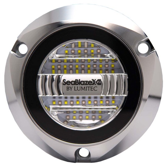 Lumitec SeablazeX2 Underwater Light Dual Color White Blue Polished Housing Lumitec SeablazeX2 Underwater Light Dual Color White Blue Polished Housing